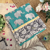 Vriksham Green Kalamkari Saree With Gatti Border-VS4385